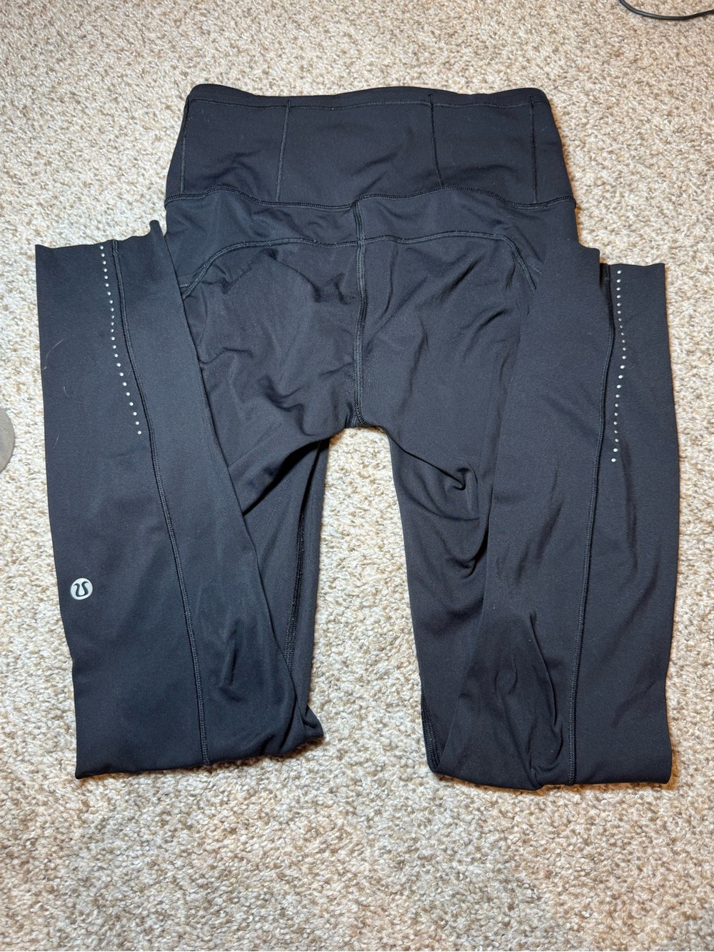 lululemon athletica Black Reflective Side-Dot Leggings